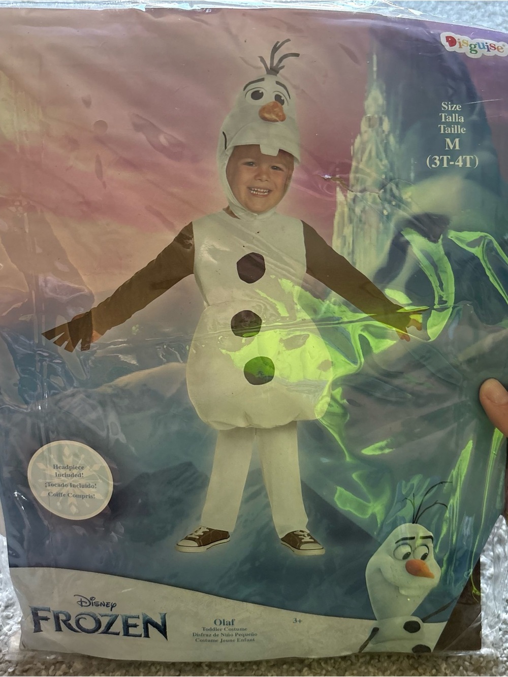 Disney Olaf Snowman Costume 3T 4T Halloween Frozen World Land Cruise